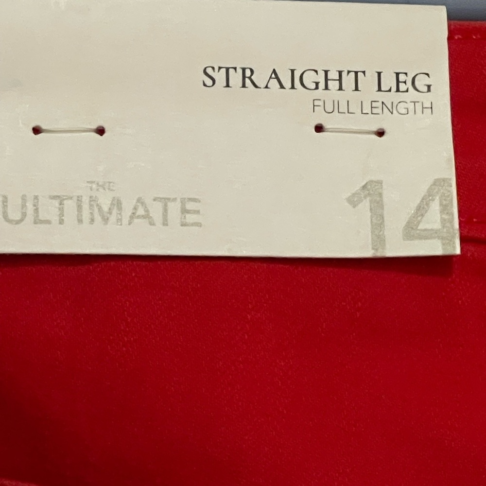 RED JEANS, 5 POCKET, STRAIGHT, THE ULTIMATE JEANS by SOFT SURROUNDINGS. Size 14. - Picture 5 of 11